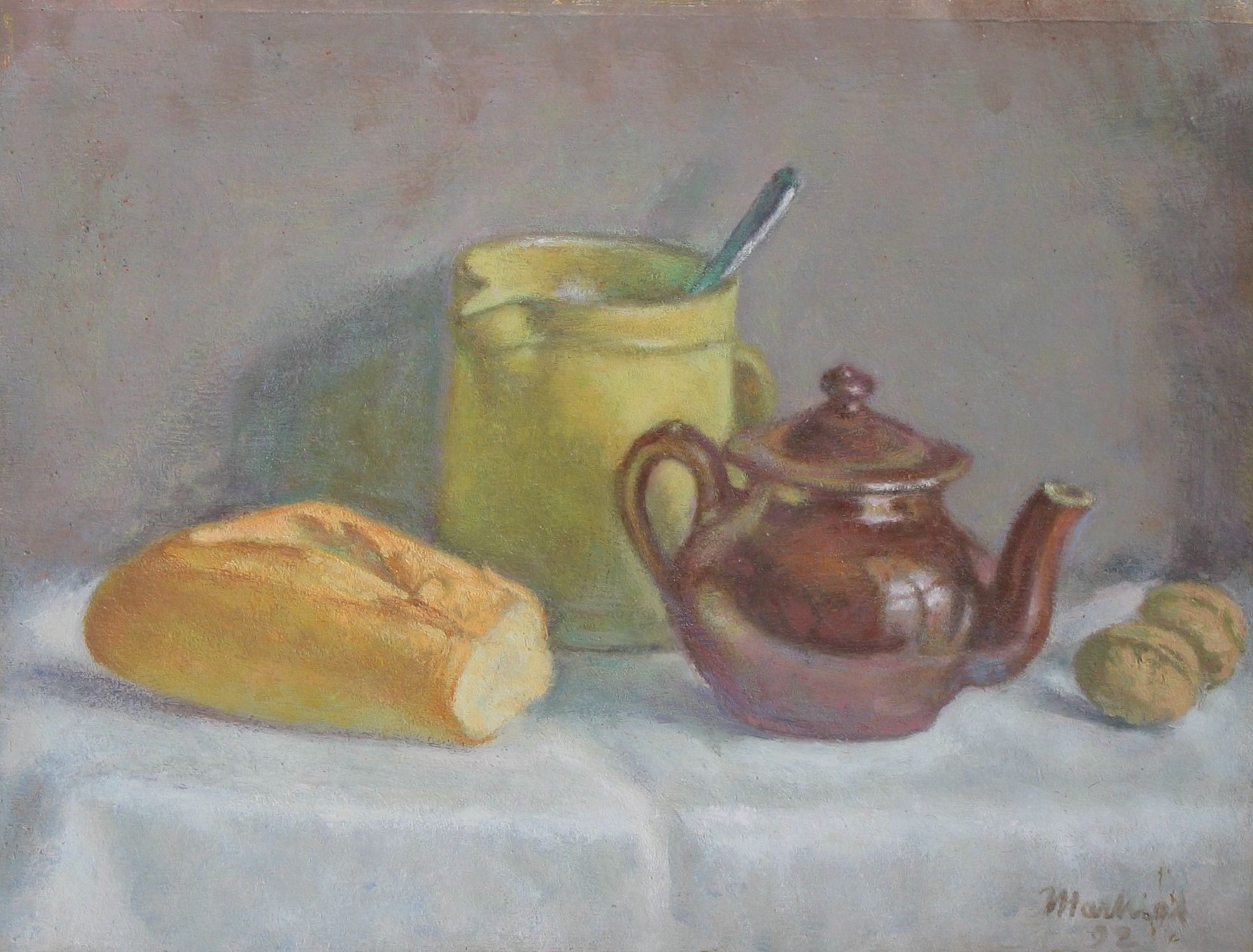 nature morte avec un pot jaune